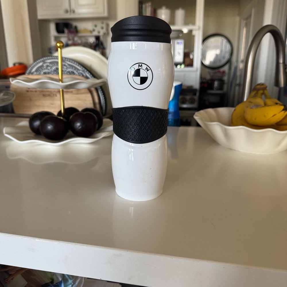 BMW White and Black Travel Mug